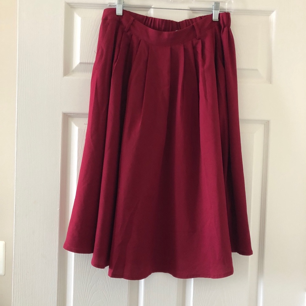 ModCloth Midi Skirt (& belt!!)